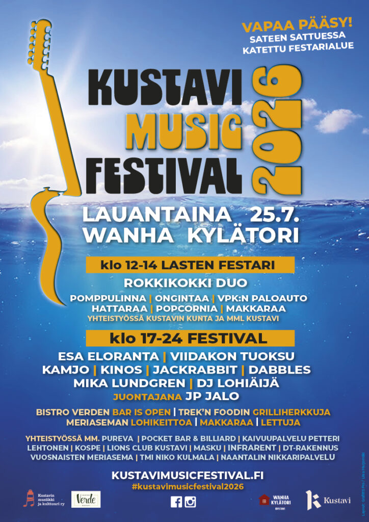 Kustavi Music Festilvalsin ohjelma 2026.